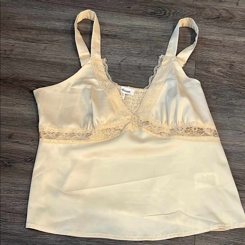 Cream Lace Trim Satin Camisole